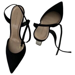 SAKS FIFTH AVE COLLECTION | Black Leather Heels